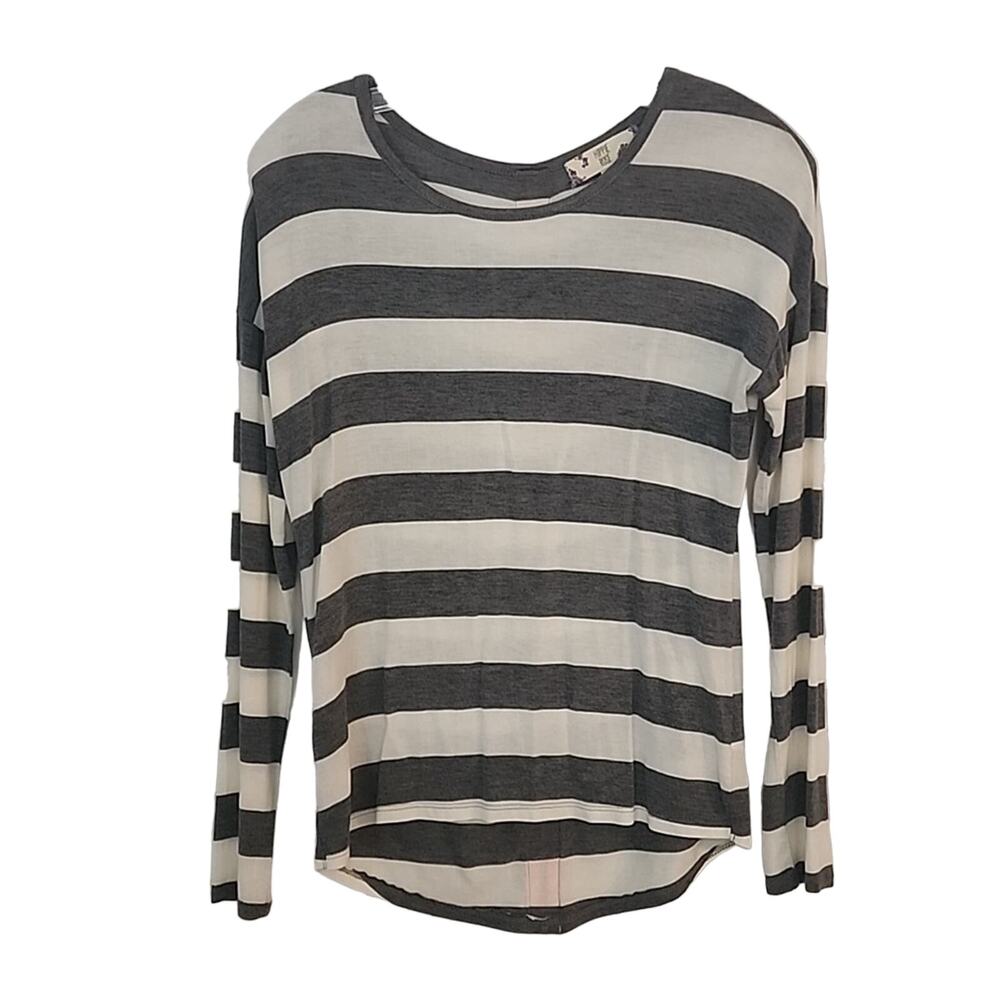 Hippie Rose Zip-Back Striped Top, XS